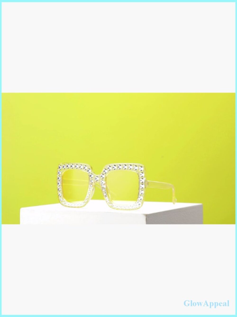 6 Pairs Oversized Square Sunglasses Rhinestone Disco Party Photo Props - Picture 7 of 7
